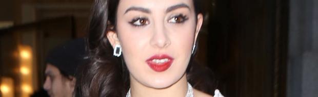 charli xcx breasts revealed in slip at music lunch 9768